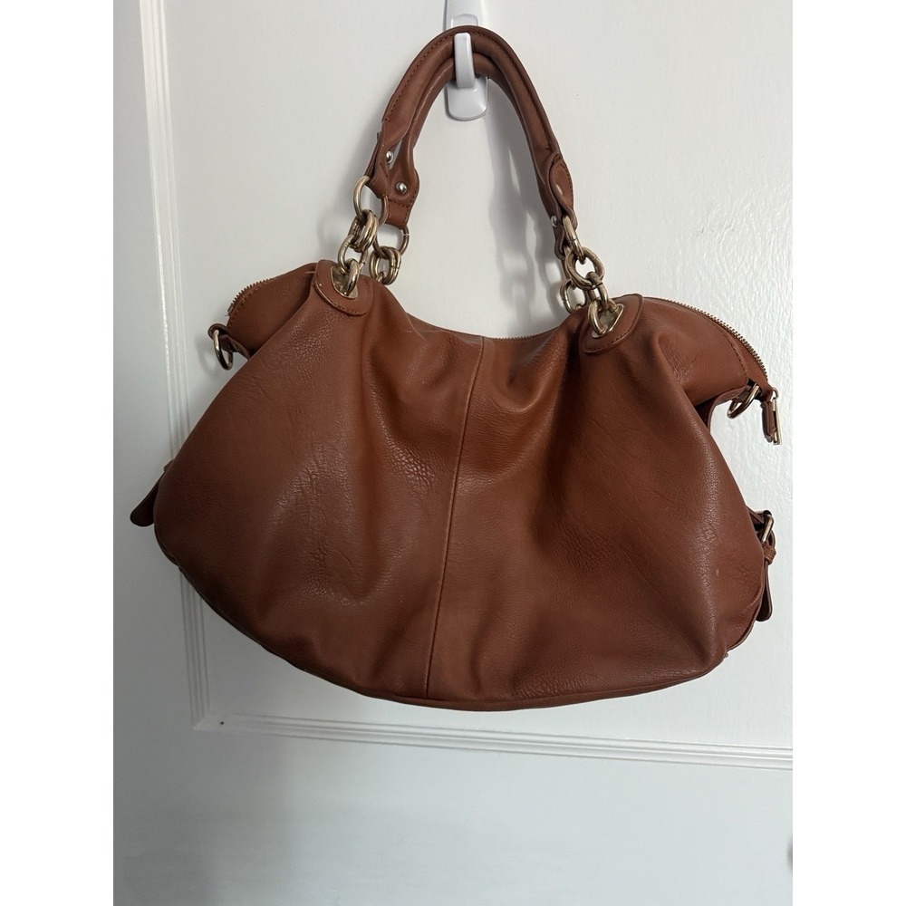 Moda Luxe Brown Shoulder Bag. Faux Leather. Minor Wear Shown In Pictures